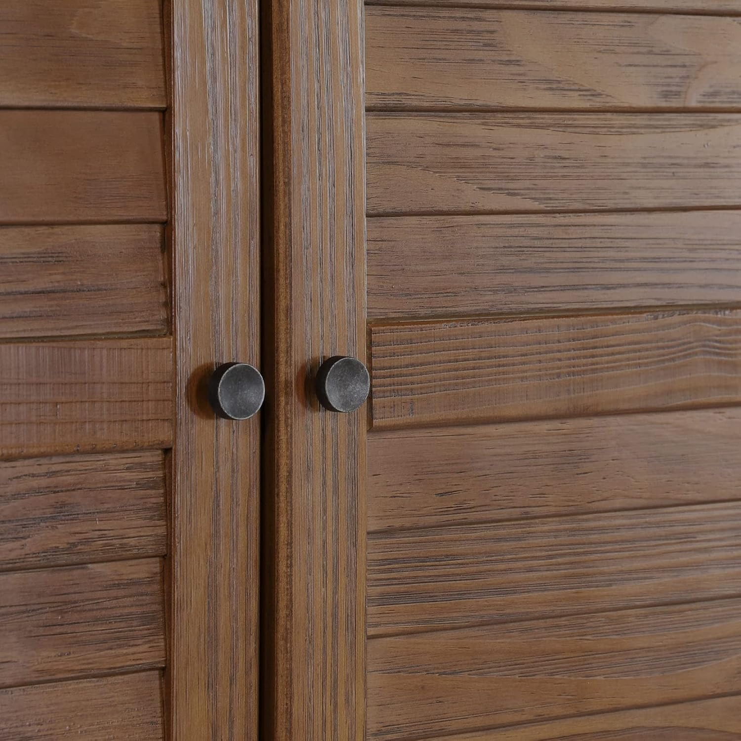 Greenport 2-Door Wardrobe, Solid Wood with a Brushed Walnut Finish